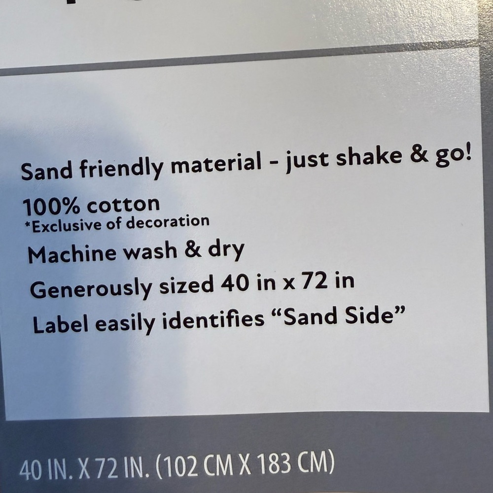 Brand New Member's Mark Sand Friendly Striped Towel 100% Cotton - Picture 6 of 7